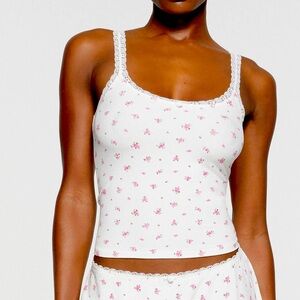 SKIMS Soft Lounge Lace Cami Neon Orchid Rose Print NWT Size XL